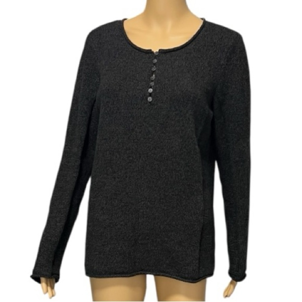 Sundance Homestead Women Henley Long Sleeve Sweater Silk Blend Size M